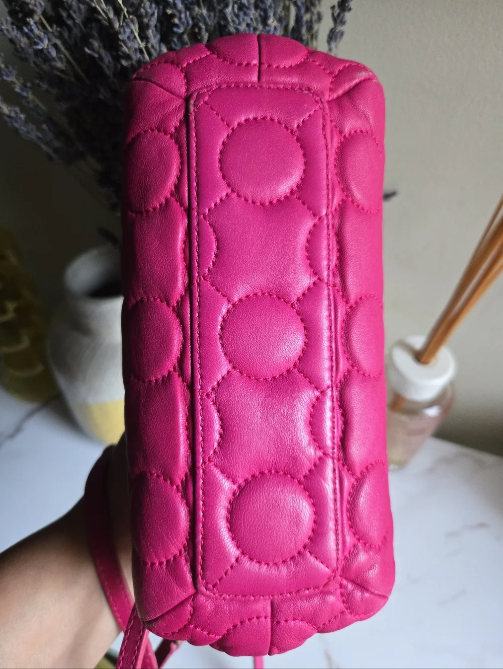 Rare Vintage Moschino Kisslock Pink Quilted Leather Shoulder Bag & Backpack
